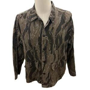 Vintage 80s Ranger Tiger Stripe Camo Hunting Chore Jacket and Matching Trousers